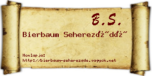 Bierbaum Seherezádé névjegykártya